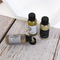 Kit d'articles de toilette jetables de luxe pour hôtel, 30 ml, flacon de voyage miniature en PET transparent avec bouchon à vis pour shampoing, gel douche, après-shampoing