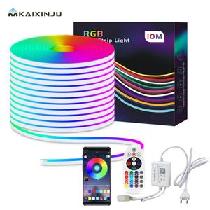 Barres lumineuses LED flexibles intelligentes pour la maison, 5050 SMD, 220V 110V, 50M, étanches IP65, bandes LED Bluetooth RGB - Product Image 1