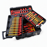 Ensemble d'outils isolés EV 68 pièces avec clés à fourche et douilles en acier au chrome-vanadium certifié VDE et GS