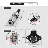 Conector Metálico Roscado Weipu WF20 IP67 de 2-12 Pines TI ZG, Receptáculo Cubierto con Tapa, Stock Original para Interfaz de Sistema de Dispositivos