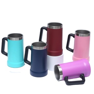 Gobelet isotherme personnalisé en acier inoxydable de 20 oz avec poignée, grande capacité, pour bière, café, football, gravure laser personnalisée - Product Image 5