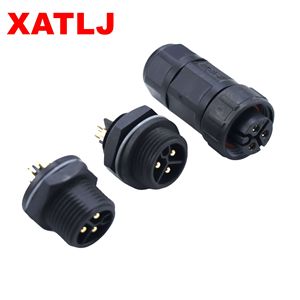 Разъем XATLJ <span class=keywords><strong>2</strong></span>-контактный круглый, водонепроницаемый IP67, 300В 20А, авиационный штекер-розетка, панельный монтаж, 3P, сплав - Product Image 1