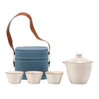 Ensemble théière et tasses en céramique NEWELL pour l'extérieur, compact, style chinois, idéal pour les voyages, le camping et le service du thé quotidien