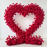 Arche de scène en forme de cœur artificiel, arrangement 5D, arche de demande en mariage avec fleurs pour décoration de mariage