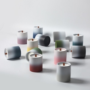 Vaso de vela de lujo con degradado, logotipo personalizable, estilo nórdico, esmerilado, para decoración del hogar y bodas, grandes recipientes vacíos para velas con acabado mate - Product Image 5