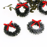 Accessoires de maison de poupée 1:12, 4 cm, accessoires de photographie, pendentif en forme de fleur, simulation de cercle de Noël, accessoires de maison de poupée, artisanat