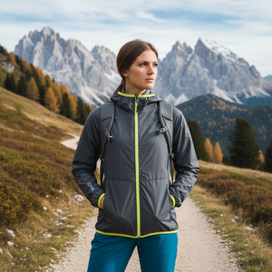 La Thuire giacca a vento da donna JKT Hardshell rivestito in poliestere leggero con cerniera cappotto di chiusura antivento sottile per l'inverno autunno XL - Product Image 3