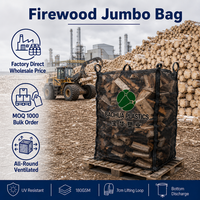 Sac en filet pour bois de chauffage 2000 kg 2 tonnes, sac FIBC Jumbo ventilé pour séchage à l'air, traité anti-UV, réutilisable, robuste, Saco Lena