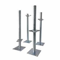 Vérin de base réglable pour échafaudage, à vis filetée, avec plaque de base carrée pour support d'échafaudage Ringlock
