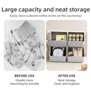 Multi Functions Two Layers Storage Rack Office Storage <b>Box</b> Plastic Drawer <b>Tea</b> Bag Snack Storage <b>Box</b> for Household - Product Image 3