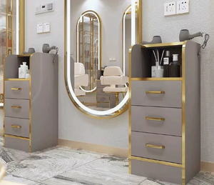 Hair salon <b>tool</b> cabinet - Special floor-standing hair-cutting styling and coloring storage rack and workbench for hair salons - Product Image 1