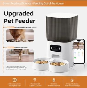 Distributeur de nourriture intelligent pour animaux de compagnie 5,5 L avec caméra HD intégrée, double alimentation, design écologique et durable pour chats et chiens - Product Image 4