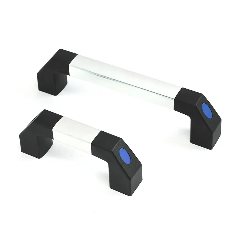 Long round tubular aluminum alloy bridge plastic handle for kitchen oven and machinery cabinet
