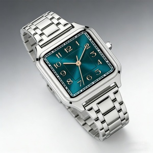 High-end Business Men's Quartz Watch Stainless Steel Alloy <b>Square</b> Watch Fashion Casual Waterproof Men's Watch - Product Image 4