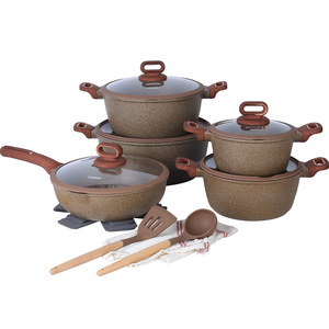 Juego de 15 piezas de botones de junta tórica para ollas de 20-32 cm y sartén poco profunda de 28 cm, utensilios de cocina vintage moteados, distribución B2B - Product Image 3