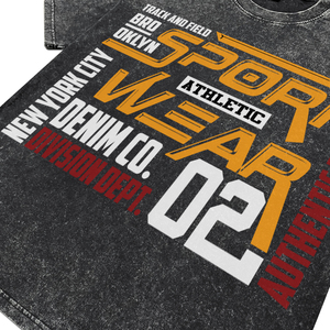Camisetas Transpirables para Hombre, Estilo Vintage, Lavado Ácido, Color Negro, con Estampado de Letras Personalizado, de Alta Calidad, Estilo Urbano, de Algodón, ODM OEM - Product Image 4