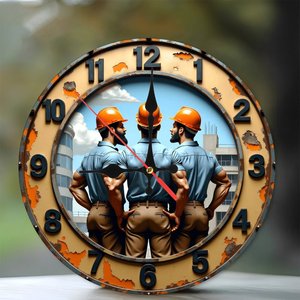 Round Wooden Wall <b>Clock</b> 25x25cm Contemporary Minimalist Quartz Silent <b>Mechanism</b> Household Decorative <b>Clock</b> - Product Image 1