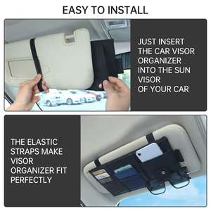 Étui en cuir PU, porte-documents, pour protection solaire de voiture, <span class=keywords><strong>pochette</strong></span> de <span class=keywords><strong>rangement</strong></span> pour dossiers de voiture et accessoires automobiles - Product Image 5