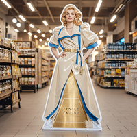 Décor publicitaire créatif personnalisé forme humaine carton découpé voyageur debout présentoir au sol publicitaire voyageur debout