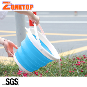 Food Grade Silicone Material 1.5 L 3 Ltr 5 Litre 10 Liter Portable <strong>Flexible</strong> Collapsible Folding Silicone <strong>Bucket</strong> - Product Image 5