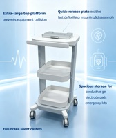 Chariot de défibrillateur CORITON RS008 pour défibrillateurs Mindray BeneHeart D30 D60 DX, chariot pour défibrillateurs médicaux