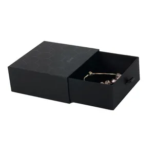 豪华定制徽标打印纸包装盒empques para joyeria花式拉出刚性纸板抽屉珠宝礼品盒