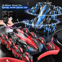 Voiture Télécommandée RC 8 Roues 2.4G à Double Télécommande Racing 4x4 Haute Vitesse Spray Drift 360 Degrés Stunt Cadeau Jouet pour Enfants