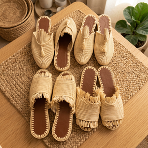 Handmade Anti-Slippery Breathable Raffia Outdoor Slipper for Women and Girls - Product Image 2