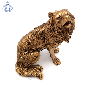 Statue de loup bronzé au sol, Figurine décorative, zèbre, animaux de la vie sauvage, pour cabine rustique, <span class=keywords><strong>Totem</strong></span> intelligentes, cadeau d'art à collectionner - Product Image 2