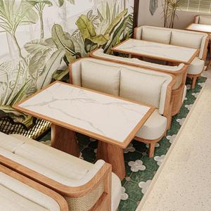 Semplice contemporaneo sud-est asiatico commerciale in pelle bar sedia con struttura in legno Rattan Design Hotel sala da pranzo bar uso - Product Image 3