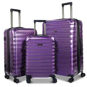 20/24/28 3 parça bagaj seti özelleştirmek seyahat tekerlekli çanta çantası ABS Hardshell hafif bavul bagaj taşımak