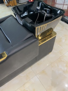 Factory Supply Schwarz Holz und Luxus Hochwertige Friseurs tuhl Keramik Shampoo Einheit Qualität <span class=keywords><strong>Massage</strong></span> Beauty Salon Ausrüstung. - Product Image 5