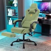 Chaise de jeu traditionnelle de haute qualité, chaise de bureau de style exécutif, tissu respirant, design ergonomique, chaise de gamer avec repose-pieds