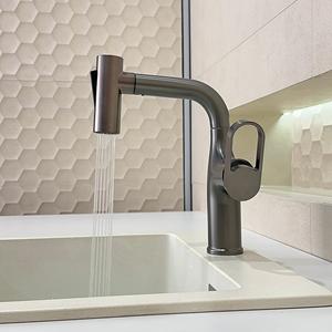 Robinet de lavabo moderne relevable en laiton massif à poignée unique, garantie 5 ans pour hôtels et appartements (vente en gros) - Product Image 1