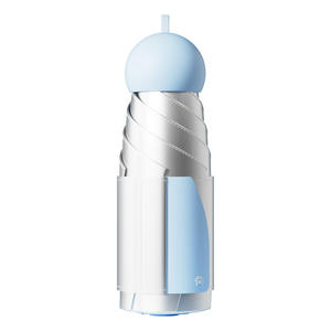 Sombrilla de Titanio Plateada con 50% de Descuento, Doble Uso, Protección Solar y contra la Lluvia, Apertura Manual, Color Azul Claro - Product Image 5