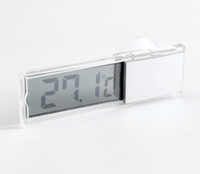 Termometer Digital Kaca Mobil Pengukur Suhu dan JAM Nirkabel dengan Suction Cup