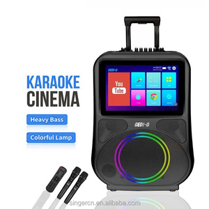 GD-1418 mới thông minh hệ thống màn hình cảm ứng BT đa chức năng <span class=keywords><strong>WIFI</strong></span> video Xe đẩy loa với 8 inch karaoke Đảng PA loa hoạt động - Product Image 1
