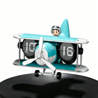 Horloge à bascule en forme d'avion avec un design créatif pour la décoration de bureau, de maison, de cuisine, pour les étudiants et les enfants