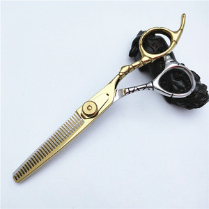 Tijeras de peluquería Inoue Huojian de 6.0 pulgadas, doradas, para entresacar, para diestros, de acero inoxidable DR56 - Product Image 5
