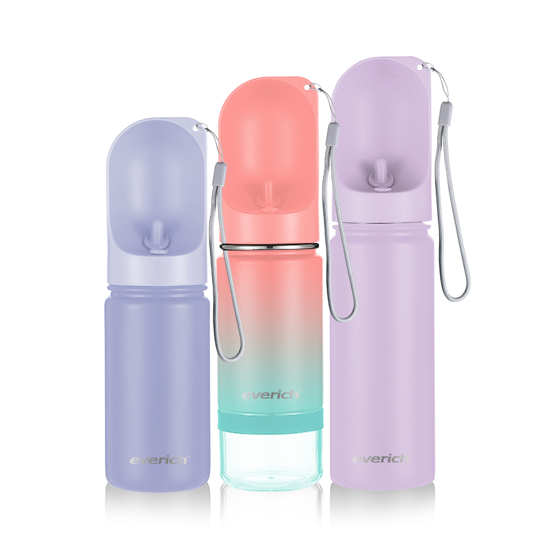 Amazon, Лидер продаж, уличная многофункциональная Изолированная ABS портативная бутылка для воды для домашних животных, собак, крышки для бутылки с широким горлом