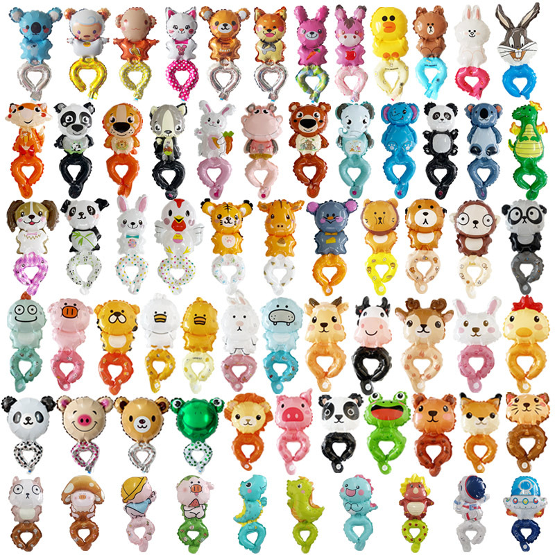 Wholesale Mini Animal Figure Wrist Balloons Cartoon Foil Balloon Children Birthday toys Supplies Inflatable Balloon Baby Shower