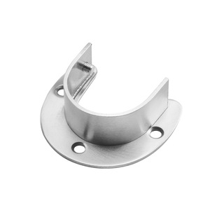 Stainless Steel Flange Seat Round Pipe Wall Mount Non Detachable One Piece Molding Indoor <b>Wardrobe</b> Hardware - Product Image 2