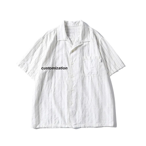 Camicie da <span class=keywords><strong>uomo</strong></span> alla moda di alta qualità colletto sottile traspirante appeso sfumato di <span class=keywords><strong>lino</strong></span> estivo autunno camicie da <span class=keywords><strong>uomo</strong></span> Top - Product Image 2