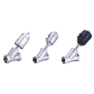 Schweiß klemm gewinde Edelstahl Pneumatisches Winkels itz ventil Dn25 Pn16 Sanitär Y Typ rechtwinkliges Sitz ventil - Product Image 3