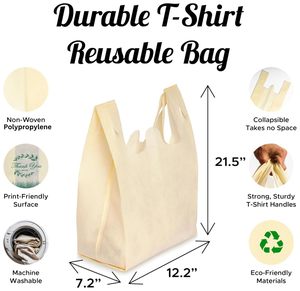 Bolsa de Compras Reutilizable Ecológica Personalizada Aojie, Bolsa de Mano Resistente de Tela No Tejida con Asas de Algodón, Cierre de Hombro, para Uso Promocional, Viajes y Compras - Product Image 6
