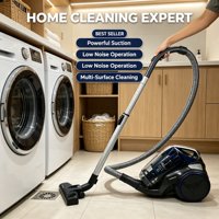 Aspirateur cylindrique sans sac portable pour la maison, filtre HEPA, aspiration 200AW, bac à poussière facile à vidanger