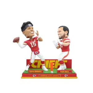 कैनसस सिटी प्रमुखों पैट्रिक Mahomes और ट्रैविस Kelce दोहरी एनएफएल राल Bobblehead सेट