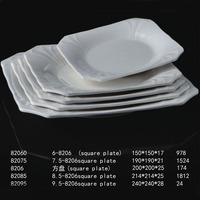 Assiette en Plastique Mélamine Carrée Blanche Incassable pour Restaurant, avec Logo, Vente en Gros pour Usage Domestique