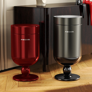 Ascor Stem Wine Glass Trash Can 3.5kg Cylindrical Indoor Waste Bin for Living Room Home Use - Product Image 1