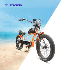 Vélo électrique urbain Chopper TXED Factory OEM avec moteur 48V 750W, pneus larges, 7 vitesses, batterie intégrée et réservoir de gaz, style <span class=keywords><strong>vintage</strong></span> - Product Image 1